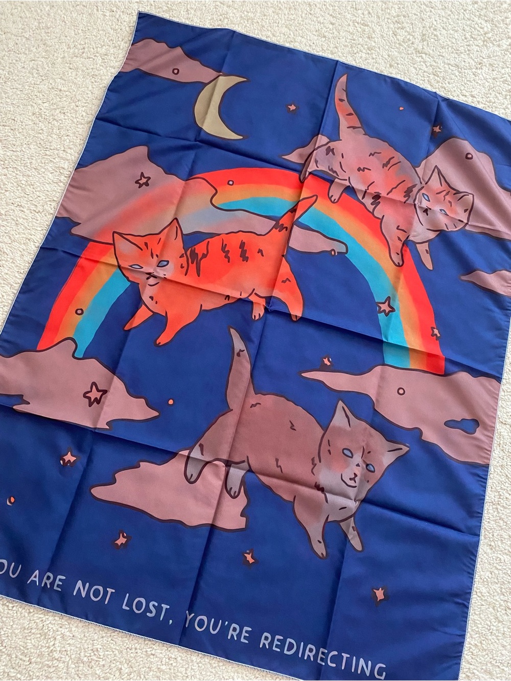 Graphic Rainbow Cute Cats Star Moon Tapestry Wall Decor - Picture 7 of 7